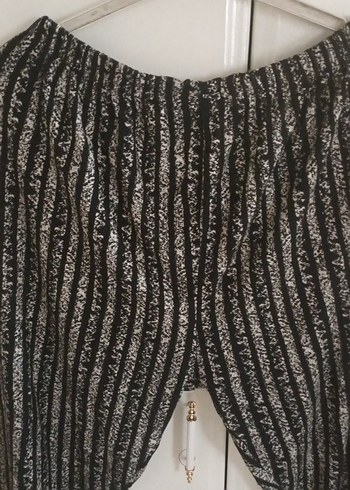 Diğer Gri Zebra Desenli Bol Kesim Kadın Pantolon