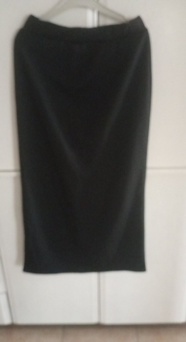 Düğmeli Siyah Uzun Kadın Etek - Görsel 4