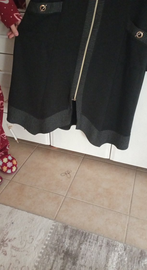 Siyah Fermuarlı Uzun Kadın ceket - Görsel 4