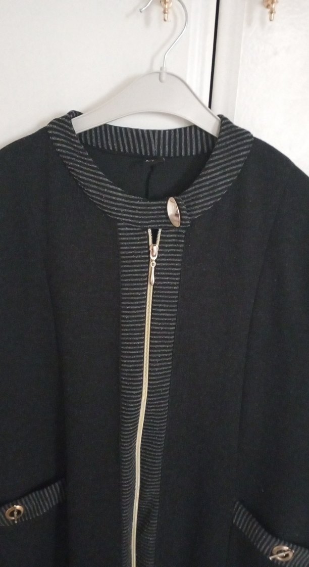 Siyah Fermuarlı Uzun Kadın ceket - Görsel 2