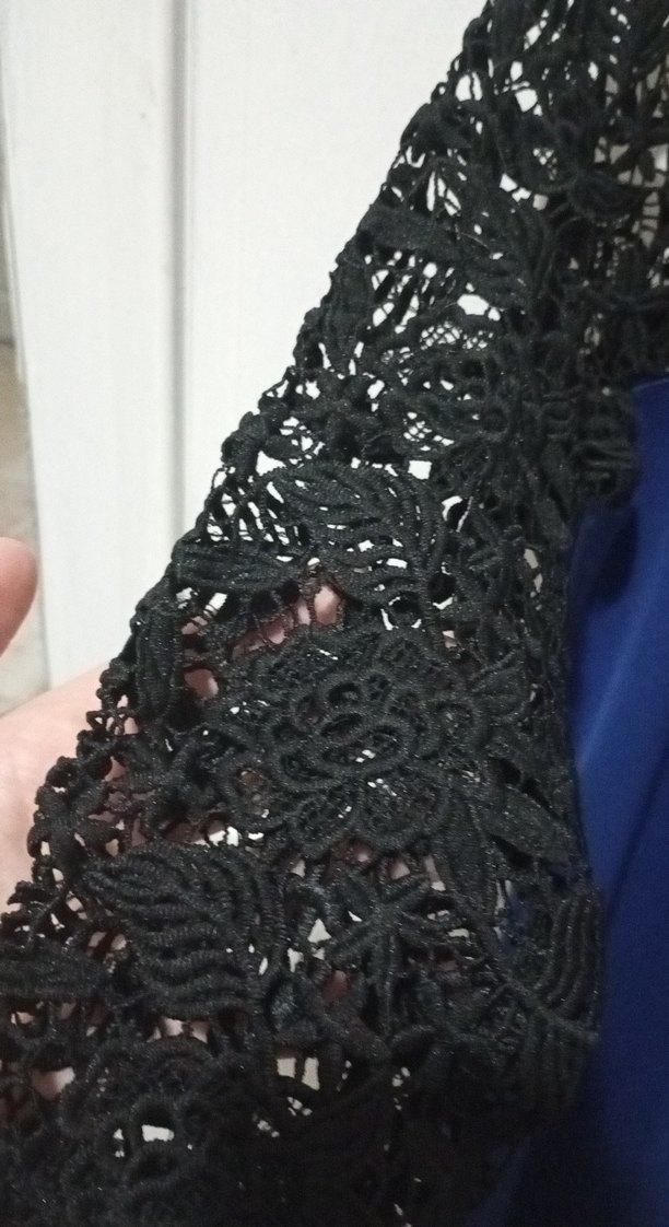 Dantel detaylı mavi elbise - Görsel 3