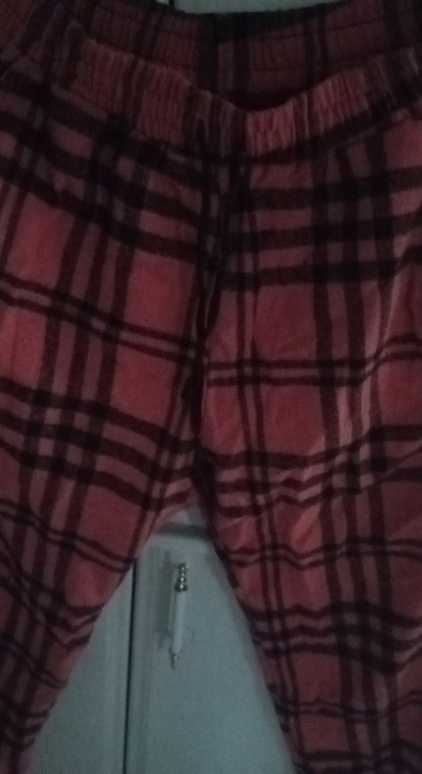 Kadın Pembe Ekoseli Rahat Kesim Kumaş Pantolon - Görsel 4