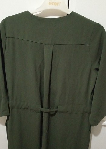 Kadın Yeşil Uzun Kollu Kemerli Tulum - Görsel 7