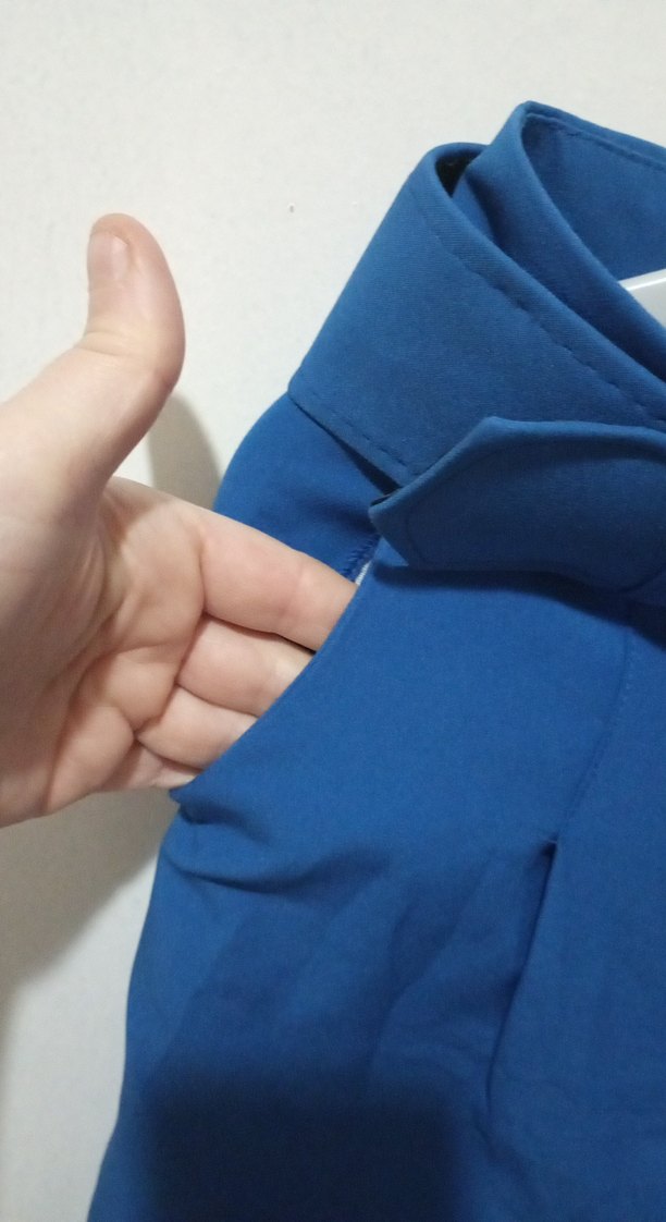 Kemerli mavi pantolon - Görsel 3