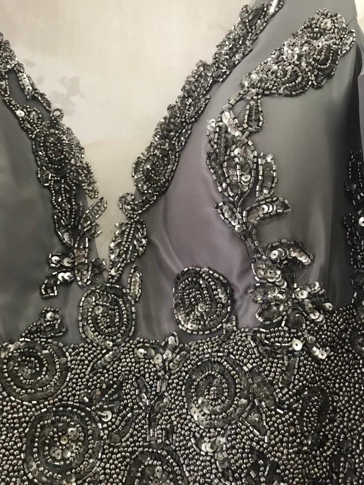 Seçil gri füme Abiye Elbise - Görsel 4