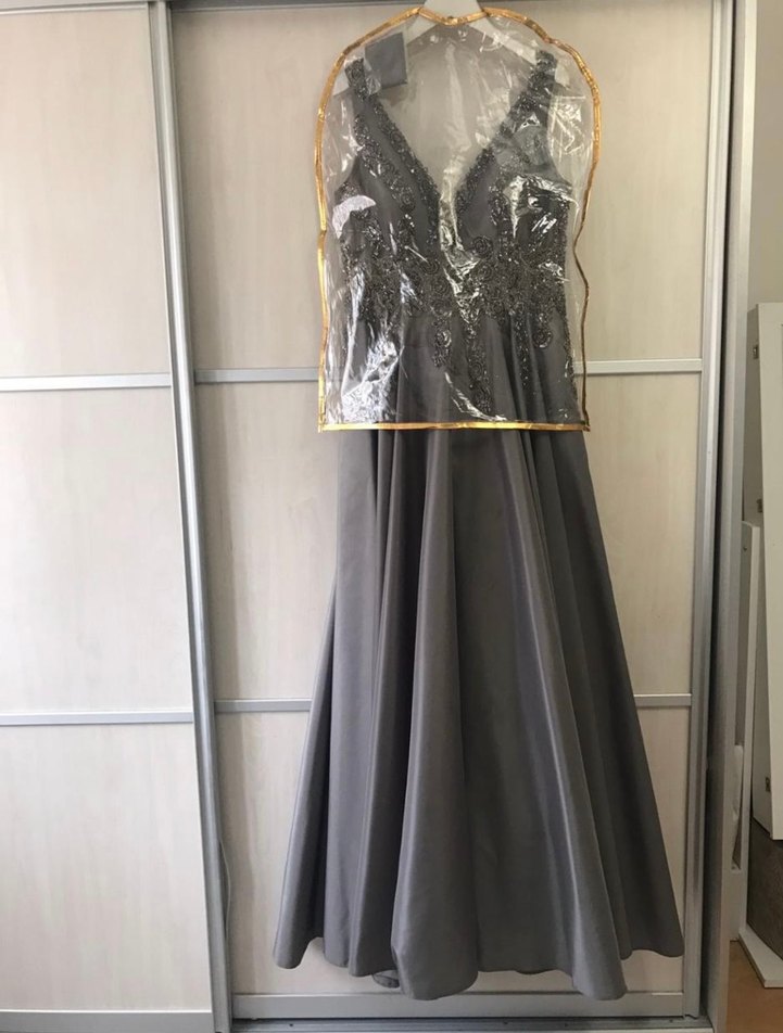 Seçil gri füme Abiye Elbise - Görsel 2