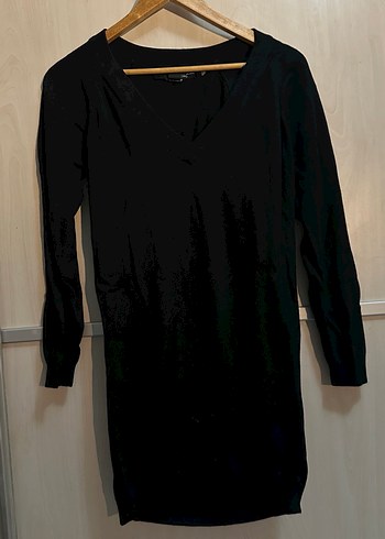 Siyah V Yakalı Kadın Triko mango - Görsel 4