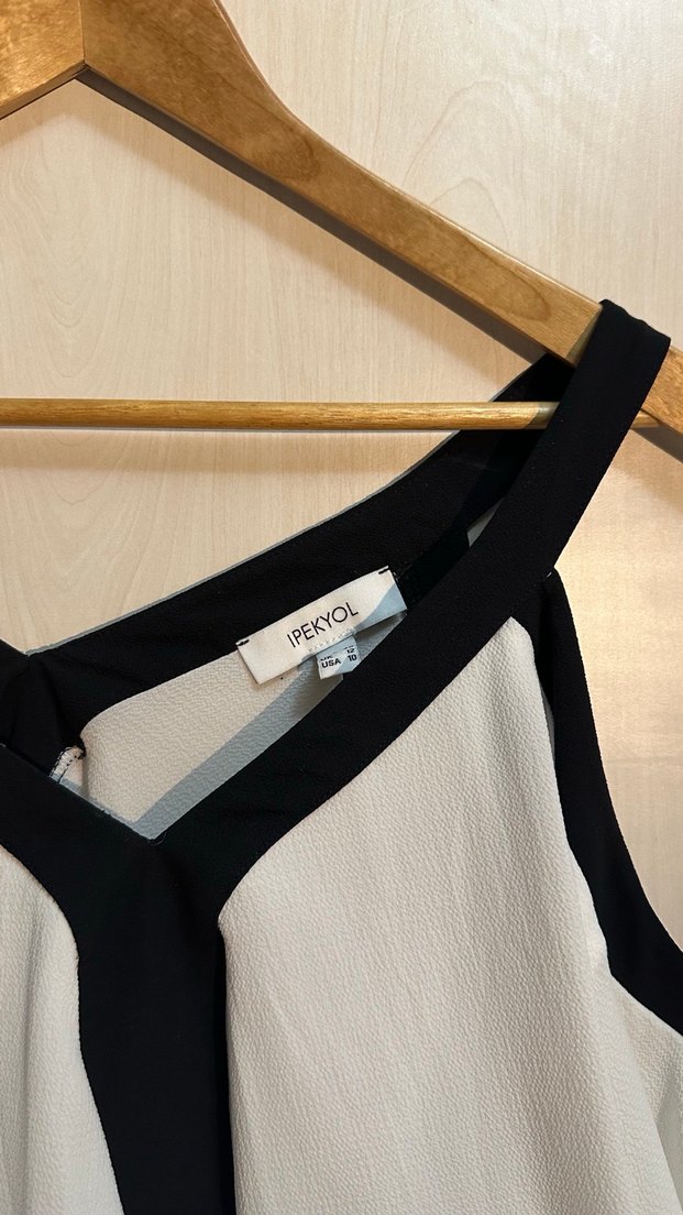 Siyah-Beyaz ipekyol Kadın Bluz - Görsel 4