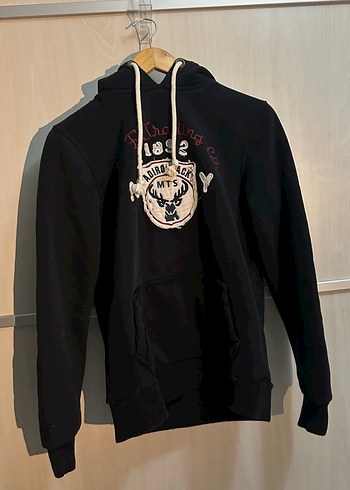 Siyah abercrombie Kapüşonlu Baskılı Sweatshirt - Görsel 2