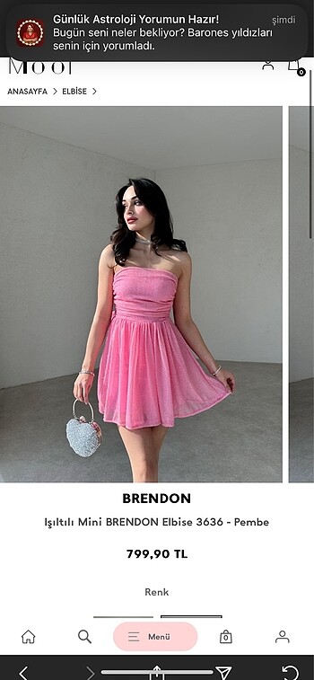 l Beden Pembe mini elbise