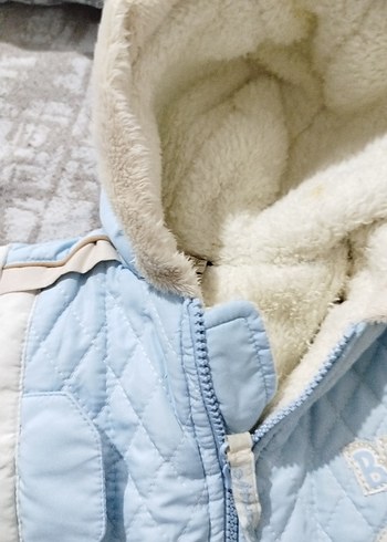 Mavi Erkek Bebek Fermuarlı Kış Tulumu - Görsel 3