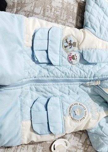 Mavi Erkek Bebek Fermuarlı Kış Tulumu - Görsel 2