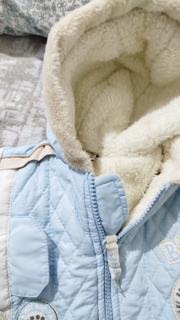 Mavi Erkek Bebek Fermuarlı Kış Tulumu - Görsel 3