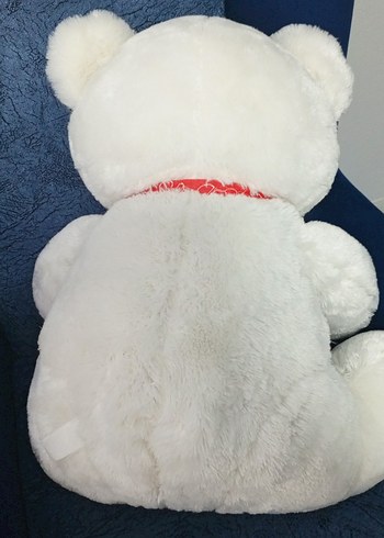 Kalpli Beyaz Peluş Ayı - Görsel 3