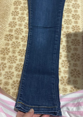 10 Yaş Beden Kadın Mavi Normcore Denim Pantolon