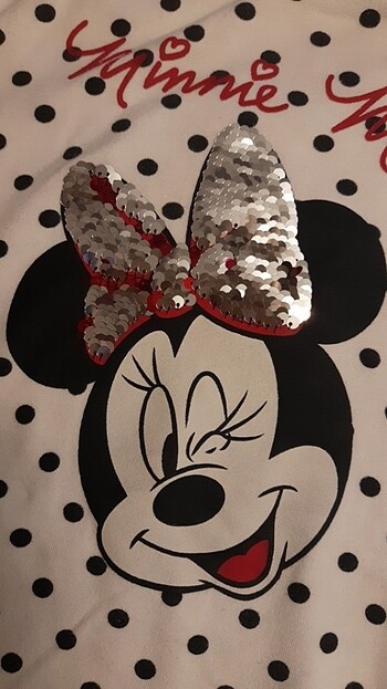 11-12 Yaş Beden Koton Minie Mouse Kız Sweatshirt