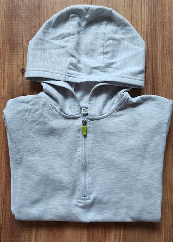 Erkek Çocuk Gri Fermuarlı Sweatshirt - Görsel 9