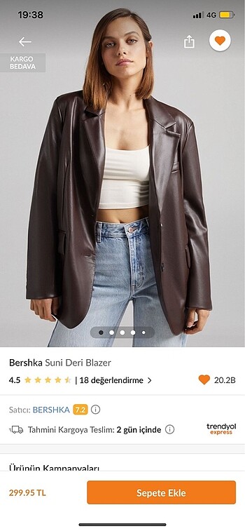 Bershka deri blazer ceket