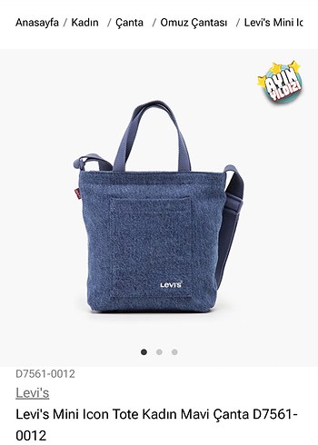 Levis Mini İcon Mavi Tote Canta