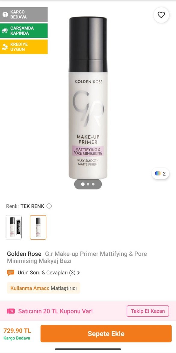 Golden Rose Makyaj Bazı | Gözenek Minimize | Etiketli - Görsel 2