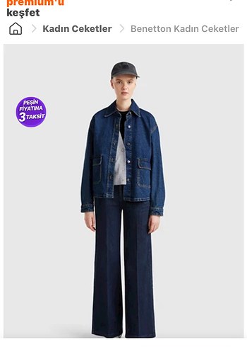 Benetton Benetton Kadın Kot Ceket