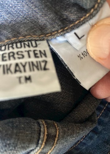 l Beden mavi Renk Benetton Kadın Kot Ceket