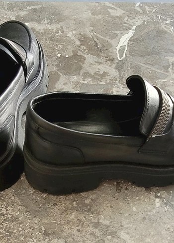 Greyder Siyah Platform Topuklu Kadın Loafer