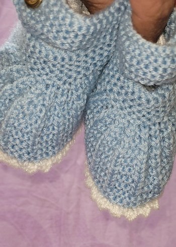 Mavi Örgü Bebek Botu #Patik - Görsel 3