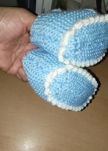 Mavi Örgü Bebek Botu #Patik - Görsel 9