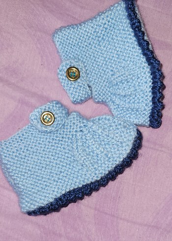 Mavi Örgü Bebek Botu #Patik - Görsel 6