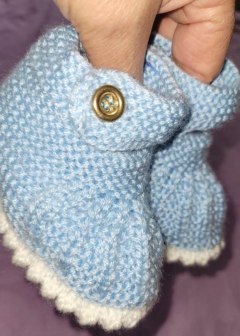 Mavi Örgü Bebek Botu #Patik - Görsel 4