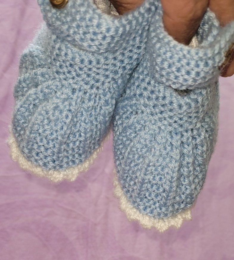 Mavi Örgü Bebek Botu #Patik - Görsel 3