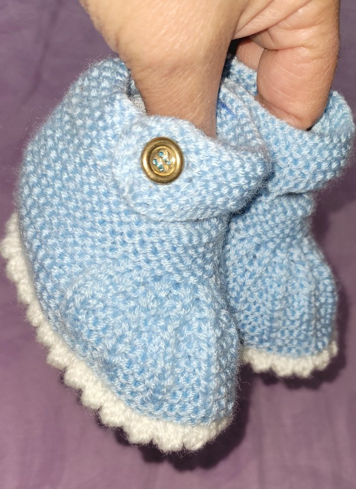 Mavi Örgü Bebek Botu #Patik - Görsel 2