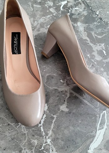 Bej Modern Klasik Kadın Topuklu Ayakkabı - Görsel 2