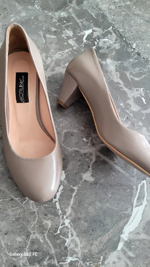 Bej Modern Klasik Kadın Topuklu Ayakkabı - Görsel 2