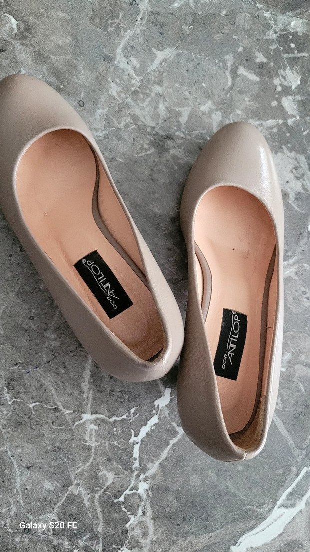 Bej Modern Klasik Kadın Topuklu Ayakkabı - Görsel 4