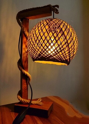 Beden kahverengi Renk LAMBADER AHŞAP HALATLI TASARIM 40CM OTANTİK MODEL