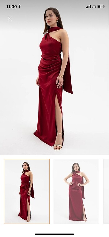 Lafaba bordo abiye elbise