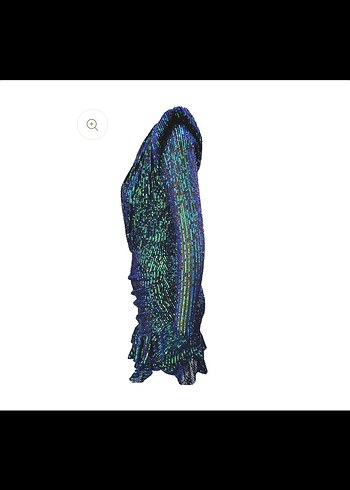 Zara Mavi Yılan Desenli Drapeli Mini Abiye