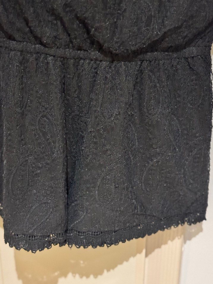 Zara Uzun Kollu Dantelli Siyah Tulum - Görsel 2