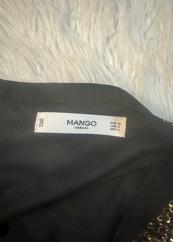 Mango Parlak Pul Payetli  Altın Mini Şort - Görsel 8