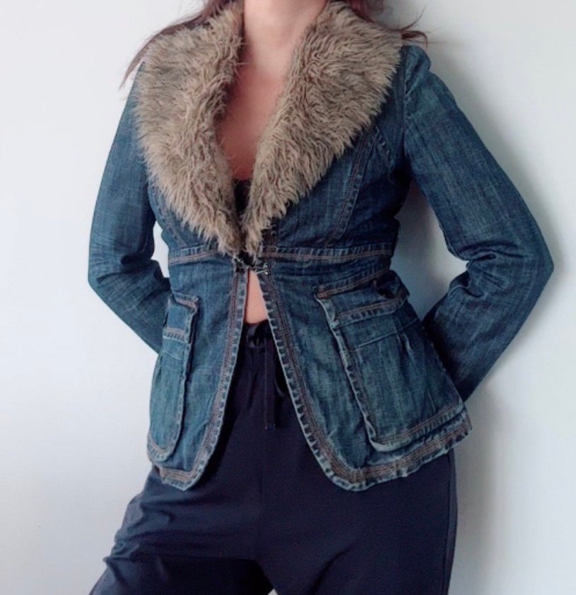 Fracomina  Gri Kadın Denim Ceket - Görsel 2