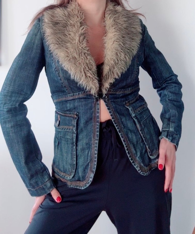 Fracomina  Gri Kadın Denim Ceket - Görsel 3