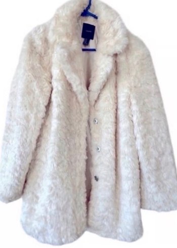 Forever 21 Beyaz Midi Kürk - Görsel 2