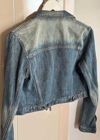 Mavi jeans Crop Düğmeli Koyu Mavi Kadın Denim Ceket - Görsel 5