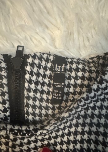 Zara Crop Düğmeli Gri Kareli Kadın Bluz - Görsel 3