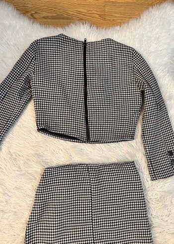 Zara Düğmeli Gri Ekose ikili takım - Görsel 5