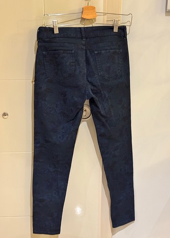 Lacivert Batik Desenli Kadın Denim Pantolon - Görsel 4