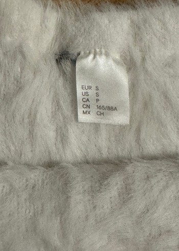 H&M Beyaz Kadın Kürk Uzun Kollu Triko - Görsel 4