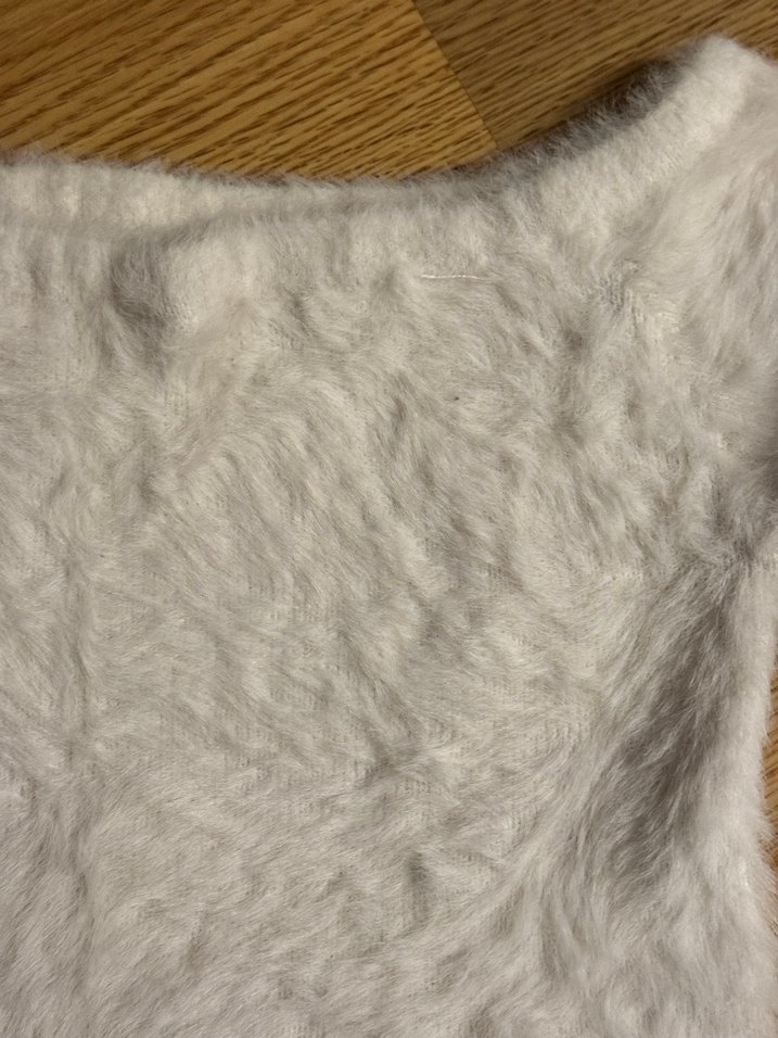 H&M Beyaz Kadın Kürk Uzun Kollu Triko - Görsel 2